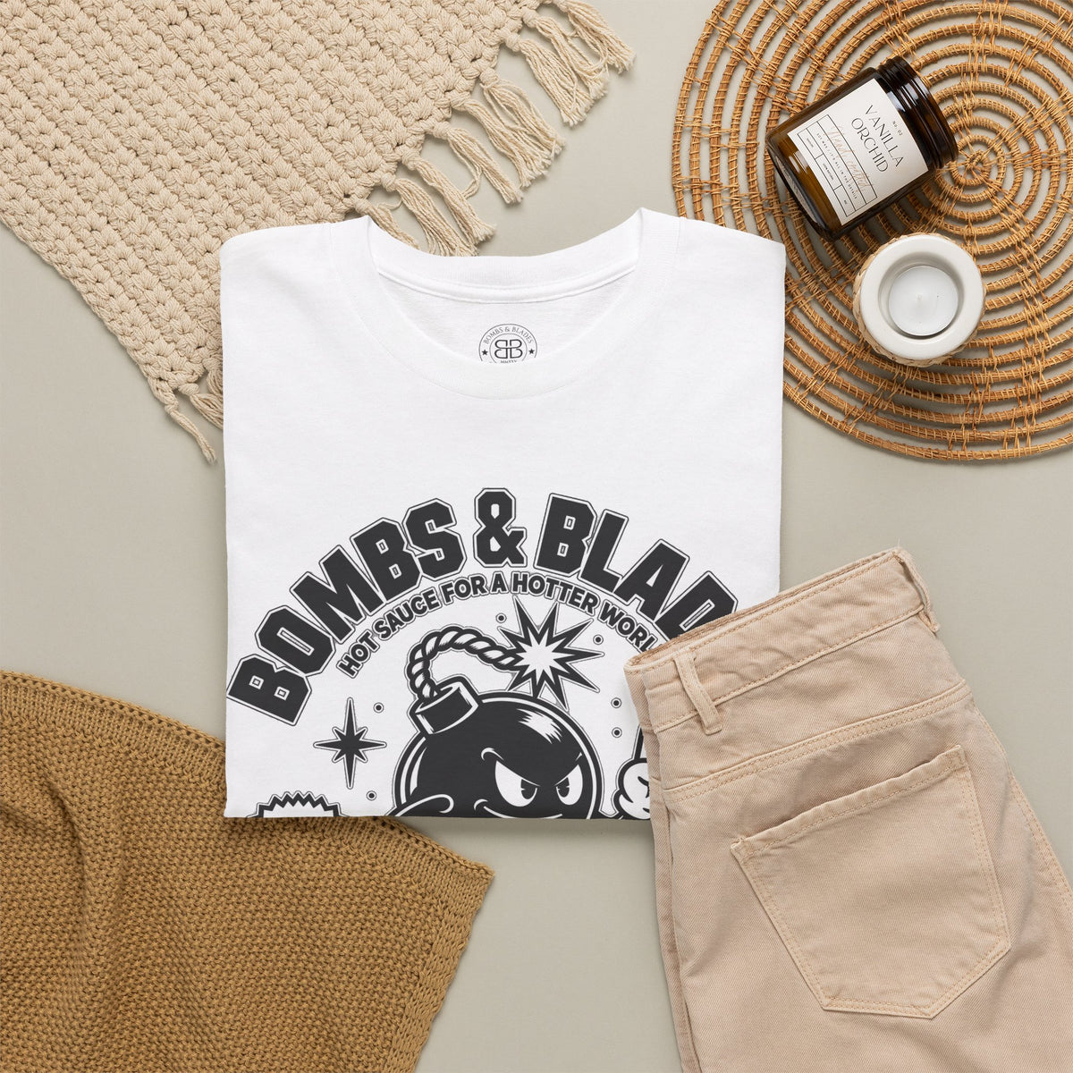 Bombs & Blades Skate Tee — Vintage Bomb Character T‑Shirt