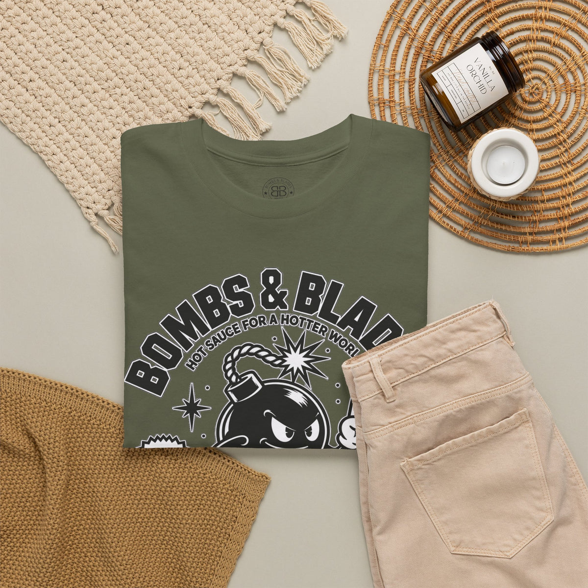 Bombs & Blades Skate Tee — Vintage Bomb Character T‑Shirt