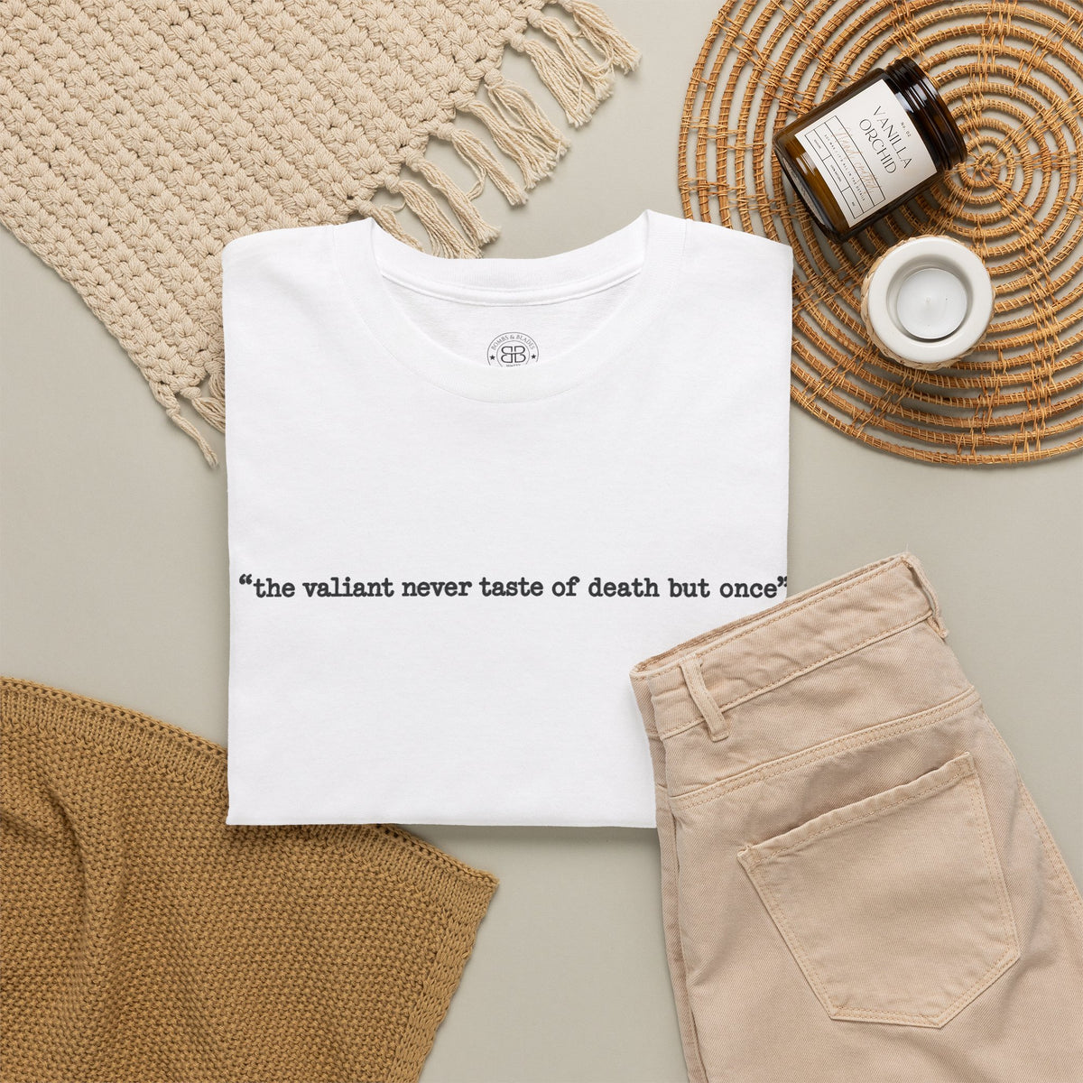 Apocalyptic Soldier T-Shirt — "the valiant never taste of death but once" Graphic Tee