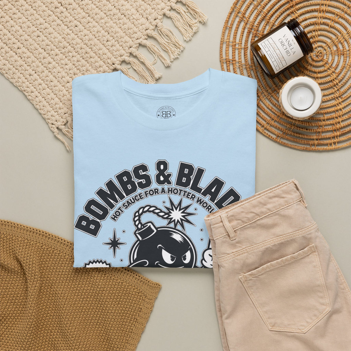 Bombs & Blades Skate Tee — Vintage Bomb Character T‑Shirt