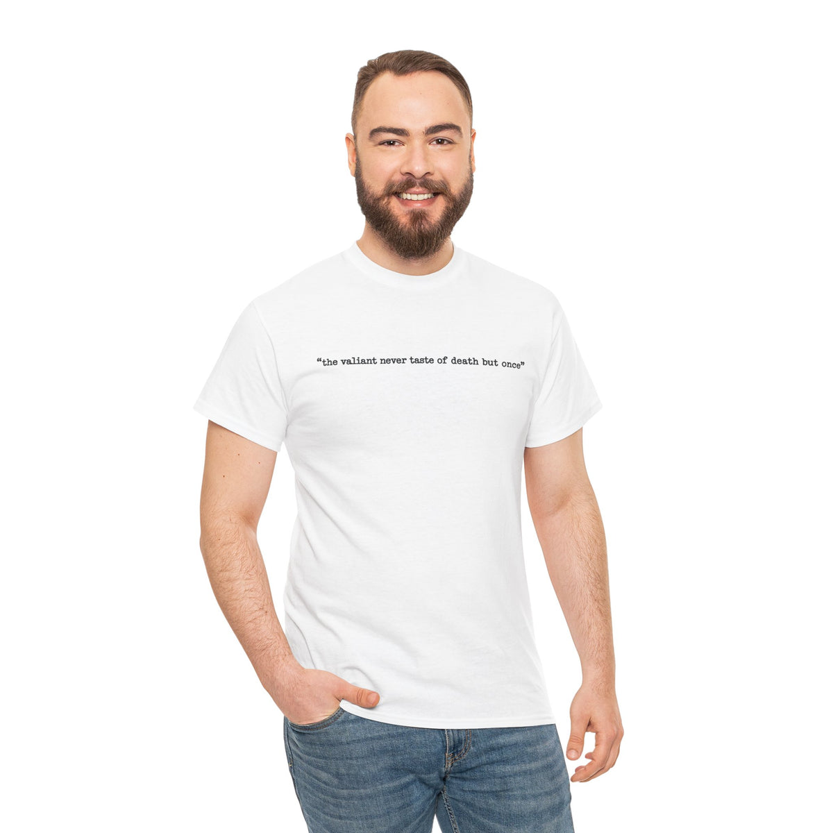 Apocalyptic Soldier T-Shirt — "the valiant never taste of death but once" Graphic Tee