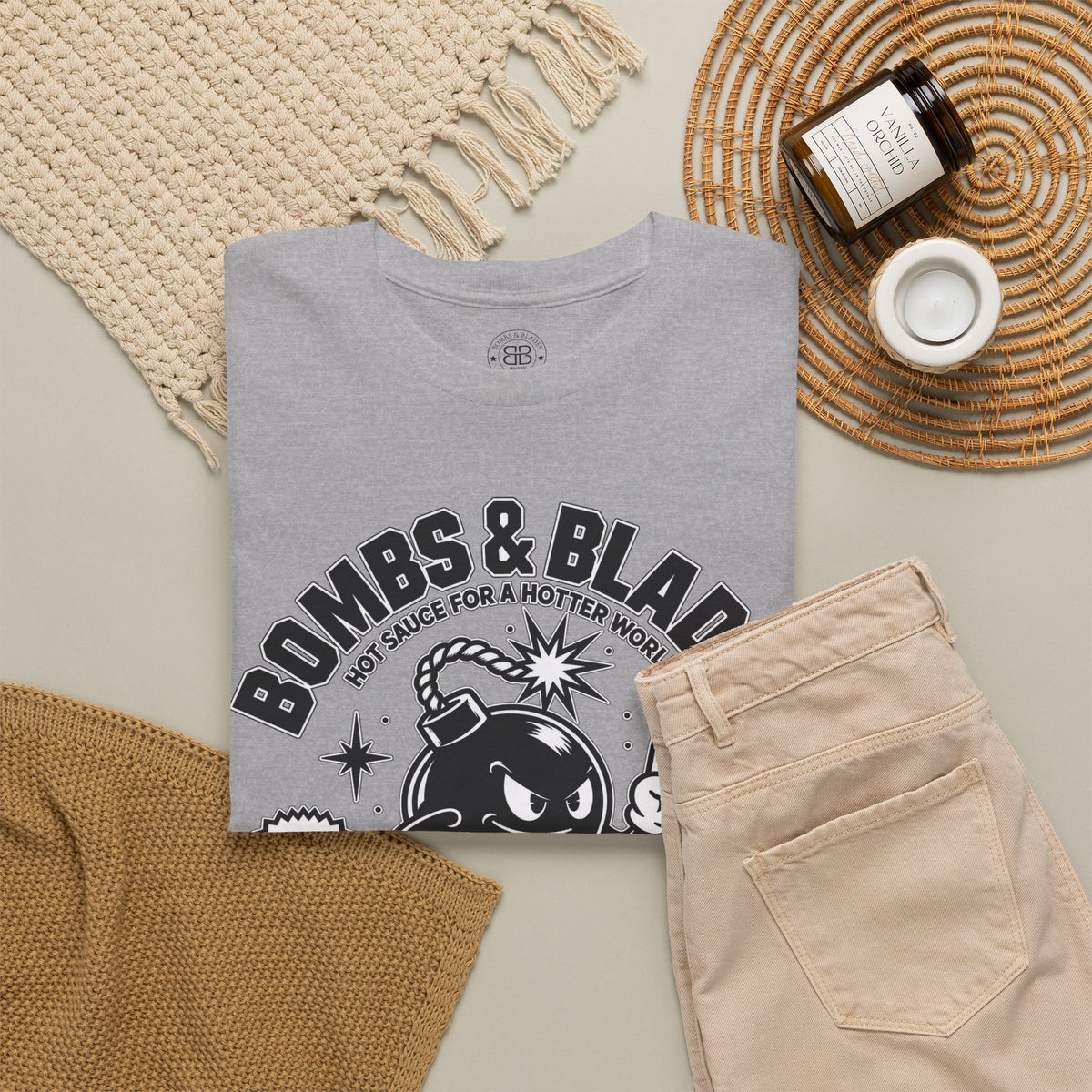 Bombs & Blades Skate Tee — Vintage Bomb Character T‑Shirt