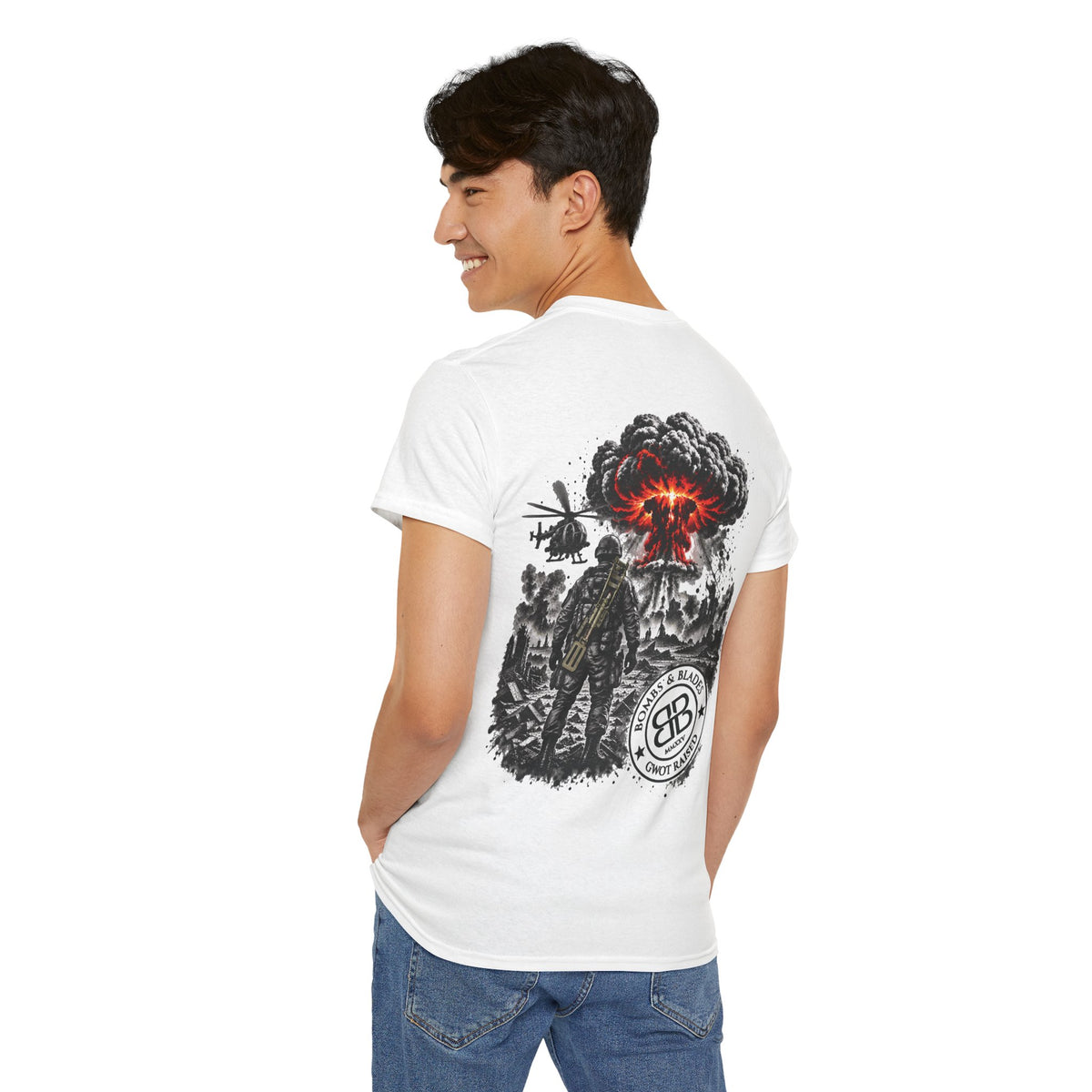 Apocalyptic Soldier T-Shirt — "the valiant never taste of death but once" Graphic Tee