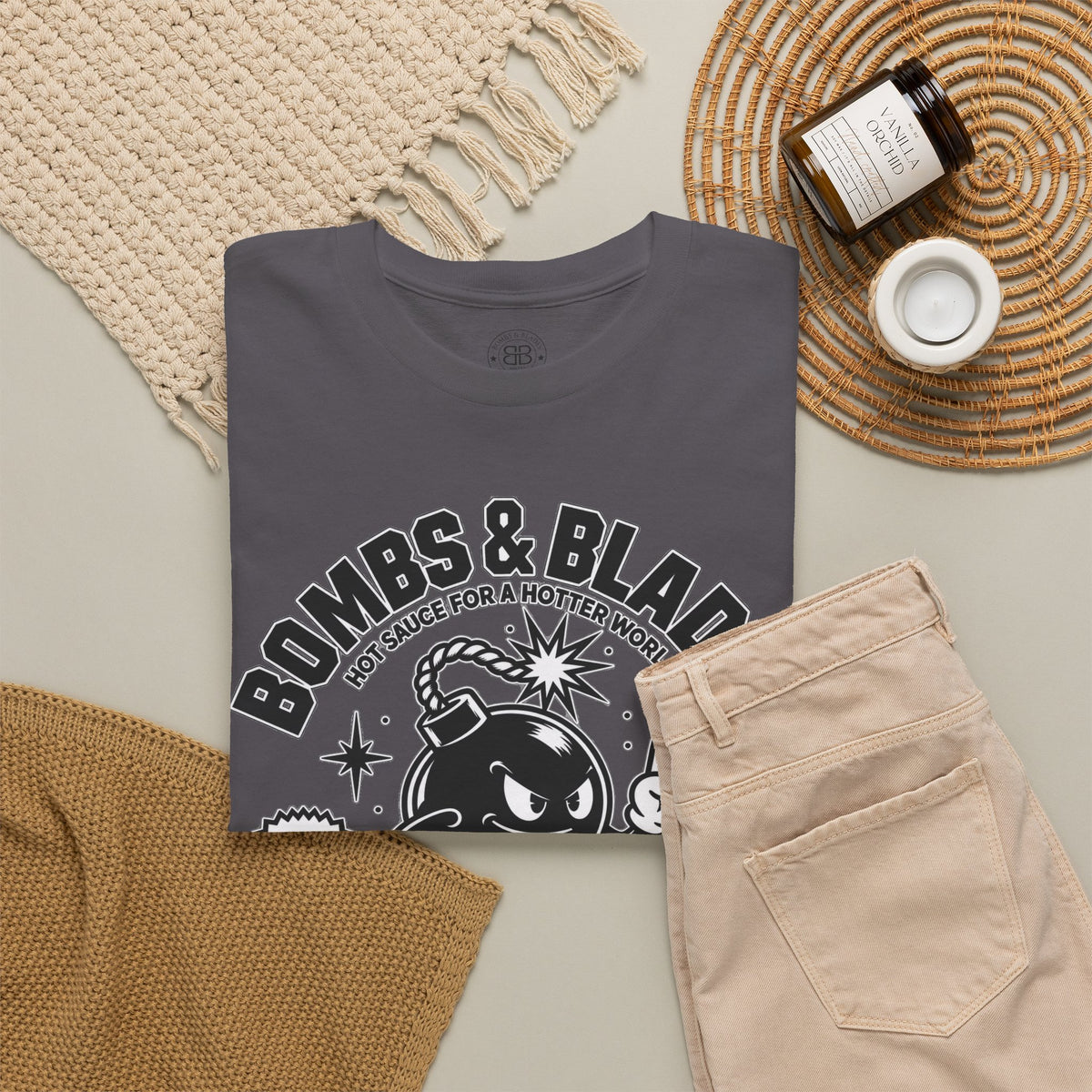 Bombs & Blades Skate Tee — Vintage Bomb Character T‑Shirt