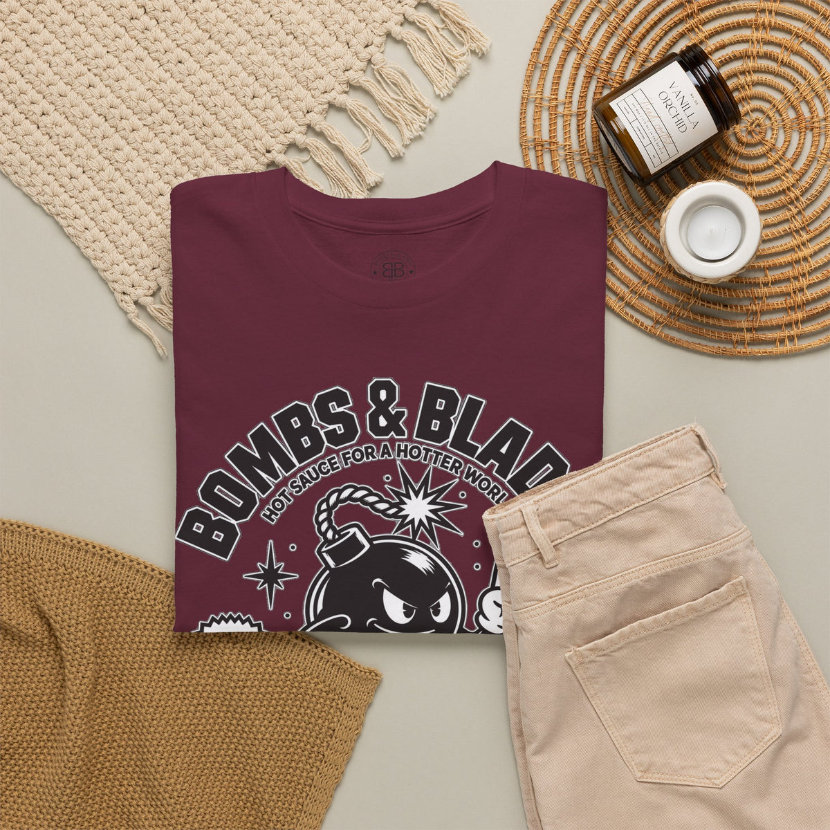 Bombs & Blades Skate Tee — Vintage Bomb Character T‑Shirt