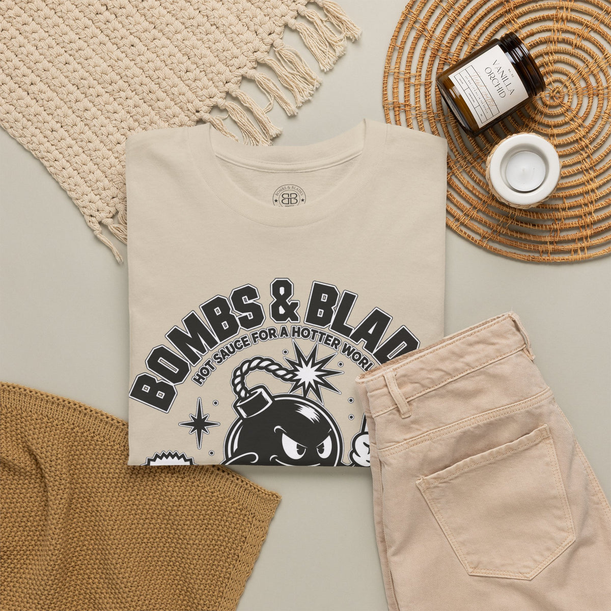 Bombs & Blades Skate Tee — Vintage Bomb Character T‑Shirt