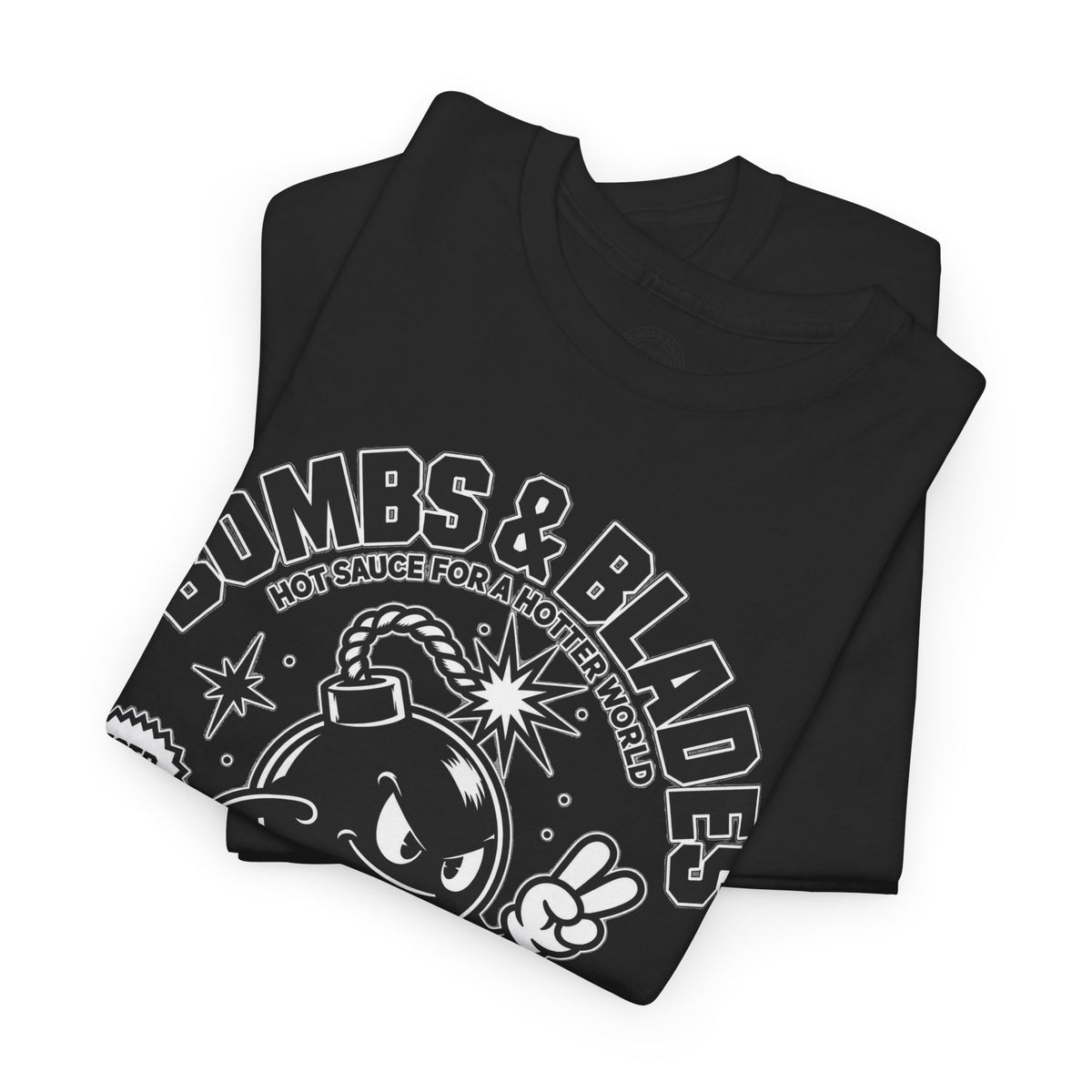 Bombs & Blades Skate Tee — Vintage Bomb Character T‑Shirt