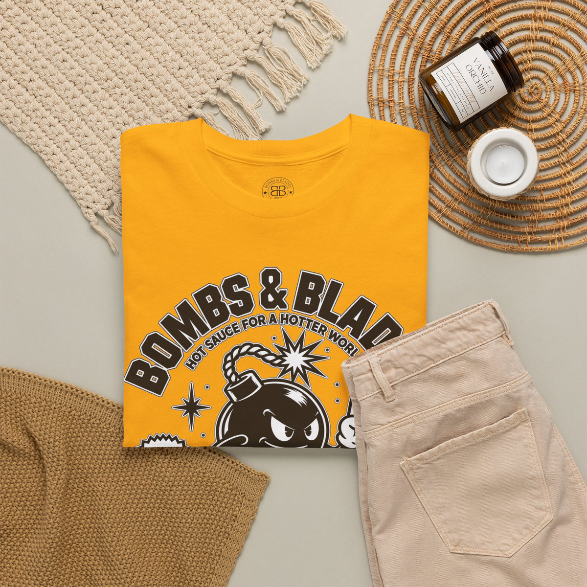 Bombs & Blades Skate Tee — Vintage Bomb Character T‑Shirt