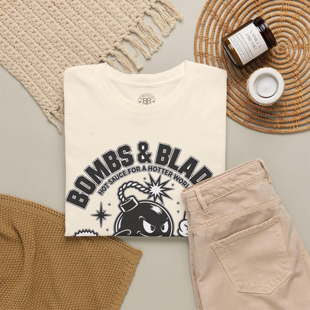 Bombs & Blades Skate Tee — Vintage Bomb Character T‑Shirt